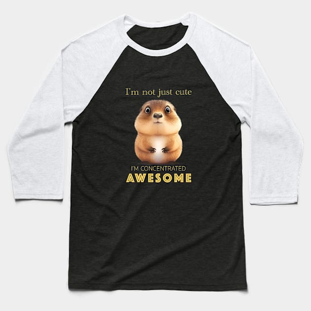 Marmot Concentrated Awesome Cute Adorable Funny Quote Baseball T-Shirt by Cubebox